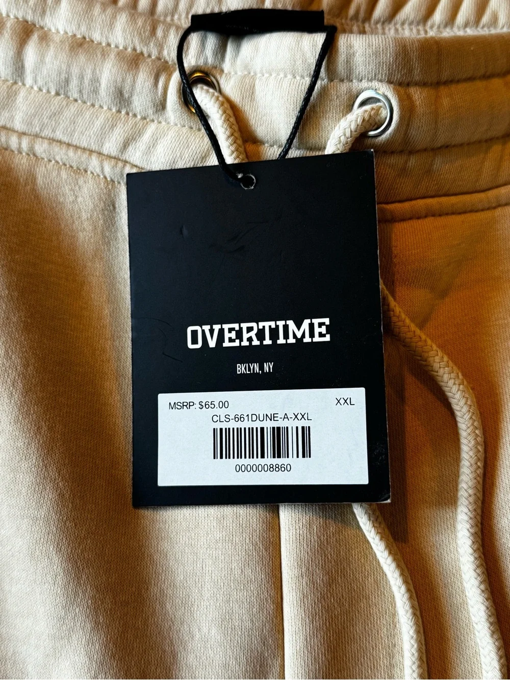 Brand New Overtime Cream Jogger Sweatpants with Blue Graphics 2XL nwt